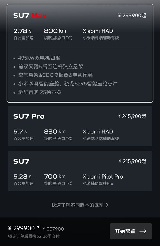 截图：小米汽车 APP