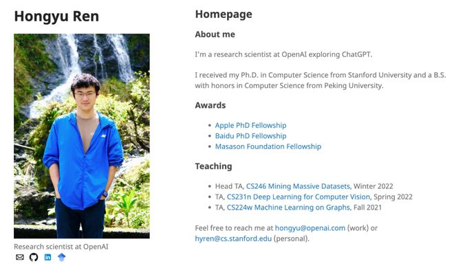 任泓宇（Hongyu Ren）｜图片来源：其个人网站