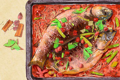     万州烤鱼 周艺珣 绘