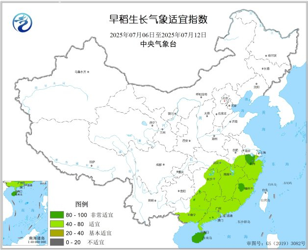 附图4 早稻生长气象适宜指数