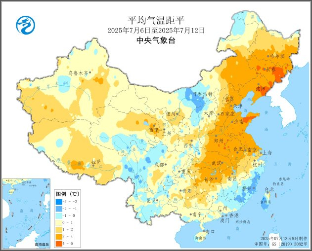 图1 全国平均气温距平