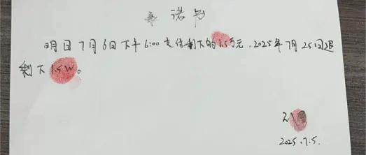 公司负责人刘某发来的承诺书