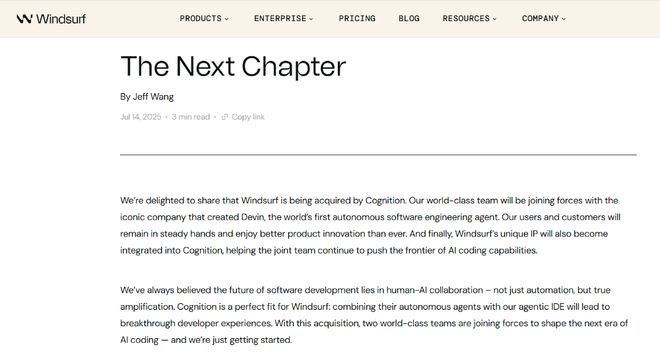 ▲Windsurf博客文章（来源：Windsurf官网）