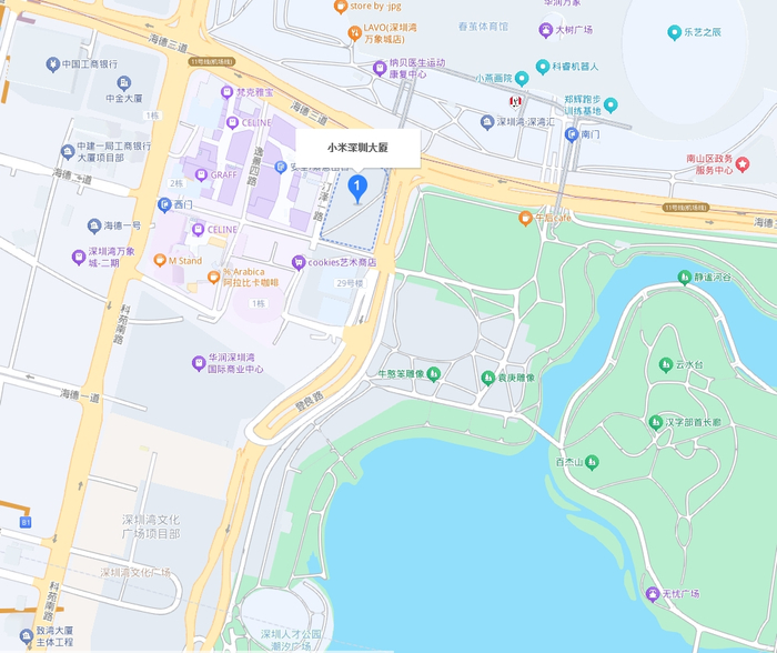 ▲小米深圳国际总部位置