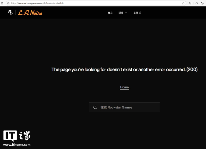 ▲ R 星官网中《黑色洛城》的 Social Club 部分被移除