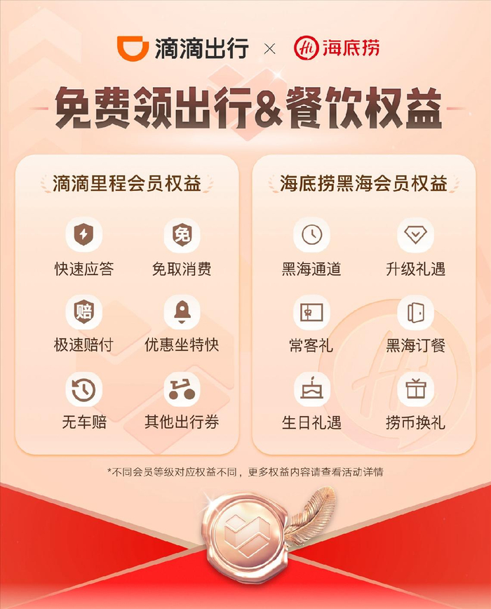 滴滴与海底捞实现会籍互通