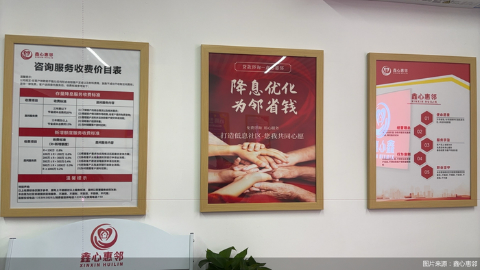 鑫心惠邻在咨询服务收费价目表下方提示，以上收费标准仅限于参考，原则上不能超过以上服务标准，最终以签署服务合同为准。