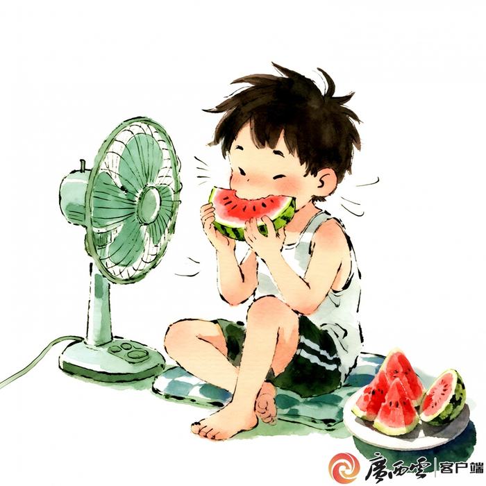 夏日炎热让人喜冷饮瓜果。广西云-广西日报记者 古秀芳 制图