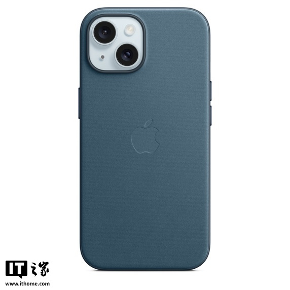 ▲ 海蓝色款 iPhone 15 Plus 精织斜纹手机壳