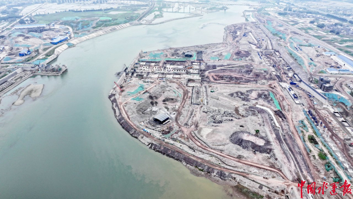 岷江老木孔航电枢纽工程建设现场。