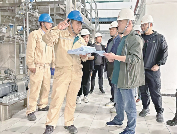 市数据和政务服务局工作人员到益海嘉里（秦皇岛）粮油工业有限公司开展项目分段验收。