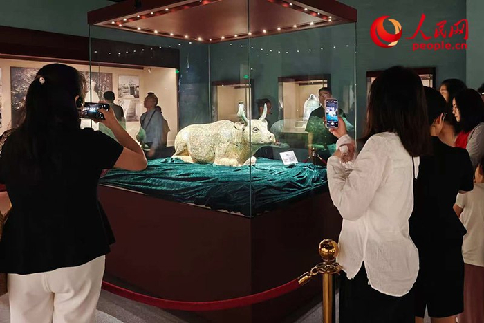 观众正在宁夏博物馆参观。人民网记者 韦衍行摄