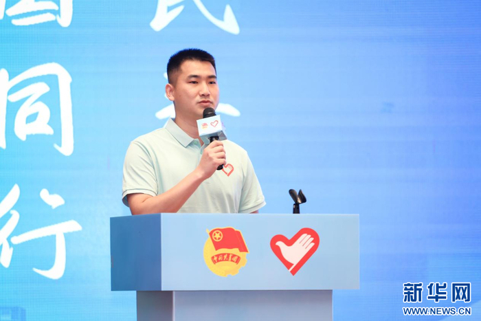 志愿者作交流发言。新华网发（共青团福建省委供图）