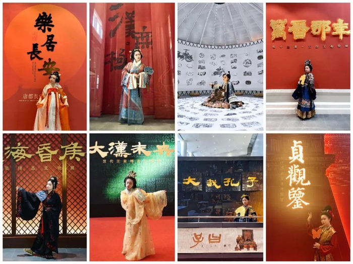 有网友晒出自己身着不同朝代的服装打卡闵博各年代特展。图源网络