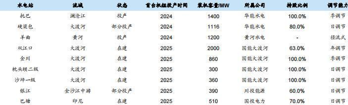 在建水电项目（来源：公司公告）