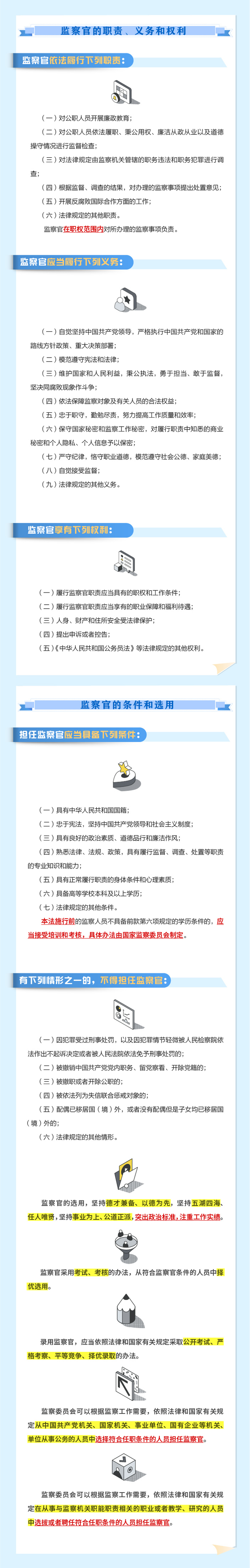 纪法百科•一图读懂应知应会党纪法规 《中华人民共和国监察官法》