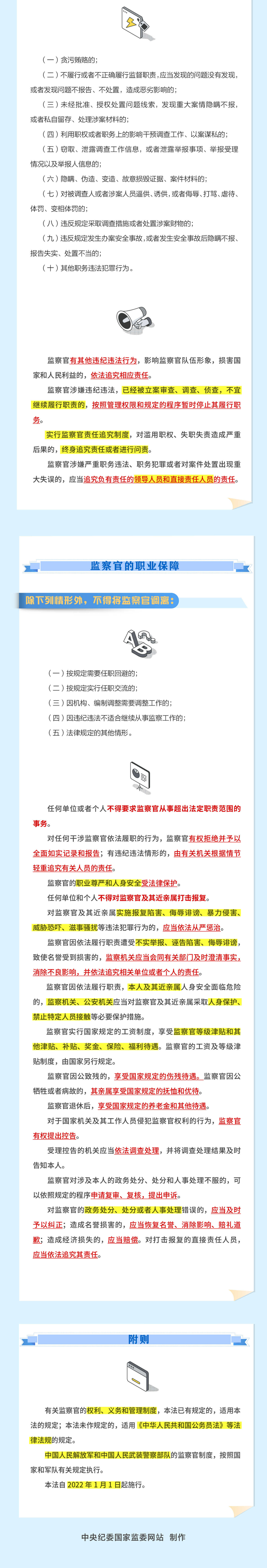 纪法百科•一图读懂应知应会党纪法规 《中华人民共和国监察官法》