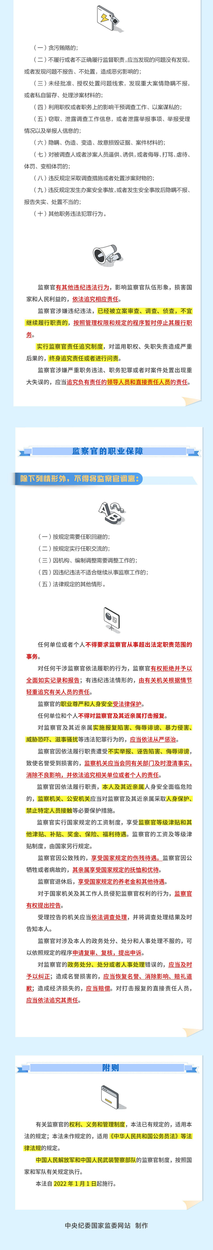 纪法百科•一图读懂应知应会党纪法规 《中华人民共和国监察官法》