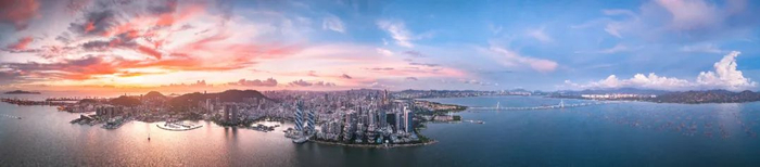 红霞映湾区 黄梦丹 摄