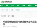 中国足协计划组建国家电子竞技足球队