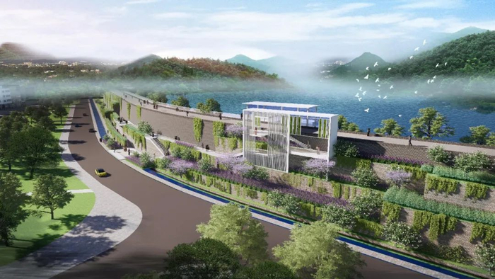 英德市大湾镇防洪墙效果图