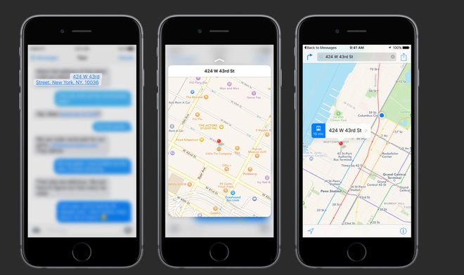 ▲ 使用 3D Touch 时，重压地址信息即可快速预览导航