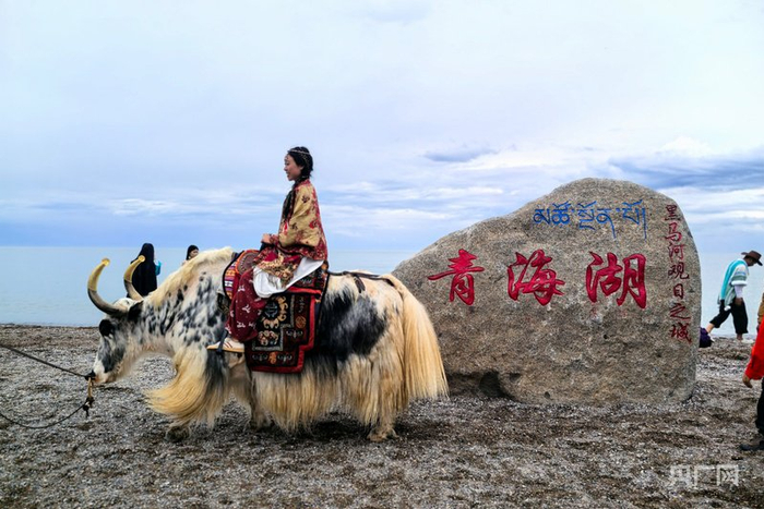 青海湖畔黑马河镇成为游客青睐的打卡地（央广网记者  张海东  摄）