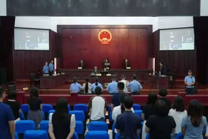 图为都江堰市人民法院对本案进行公开审理的现场。（受访单位供图）