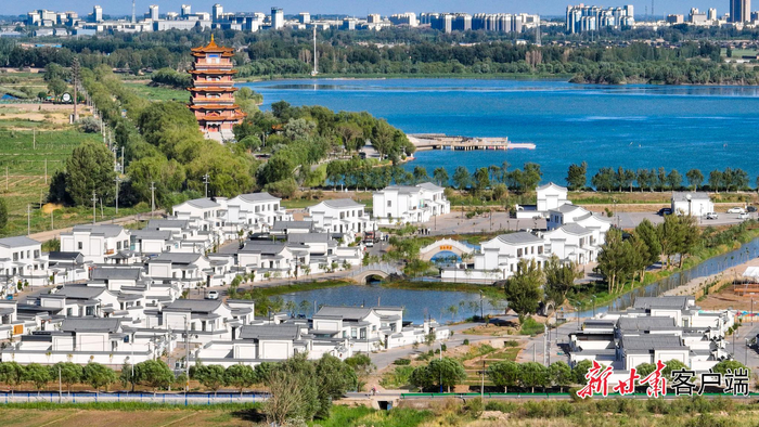 高台县宣化镇上庄村弱水蒹葭乡村建设示范点。图片由高台县委宣传部提供。