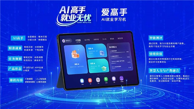 爱高手AI就业学习机产品功能全景图