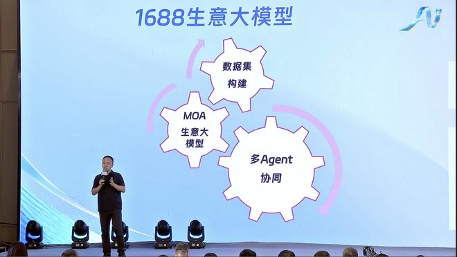 ▲1688商业化负责人齐晓宁讲解商家数字人