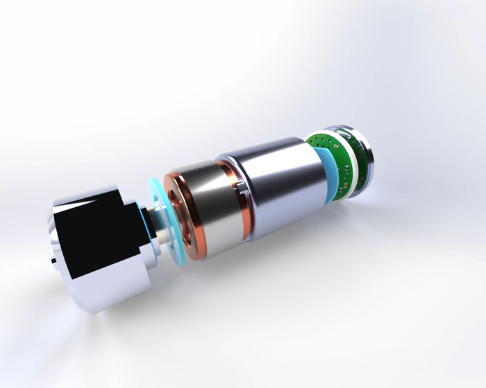 图为苏州卓誉应用于灵巧手的微型关节模组（外径17mm）
