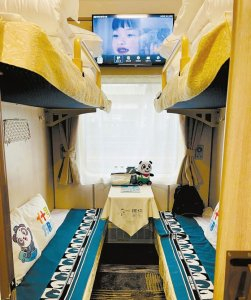 “熊猫专列·什邡号”车厢内部。邹阿江摄