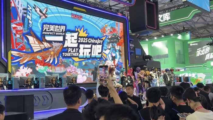 完美世界展台  图片来源：每经记者 李宇彤 摄