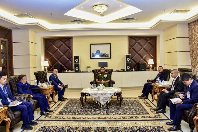 ▲泰柬边境联合委员会秘书处会议现场 图源/央视新闻