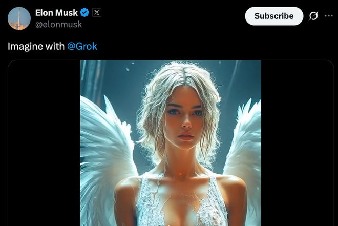 马斯克发帖展示 Imagine 的功力｜图片来源：X