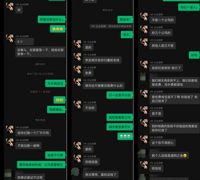 成资与中介的聊天记录。受访者供图