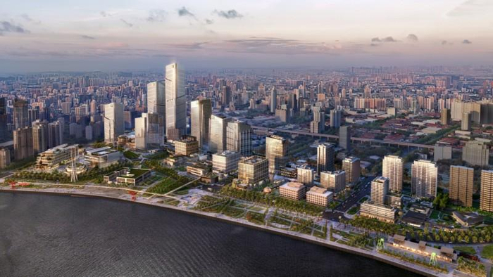 图一：西岸中环占地约170万平方米，位于上海徐汇滨江的优质综合物业，是香港置地迄今规模最大的单一投资项目。