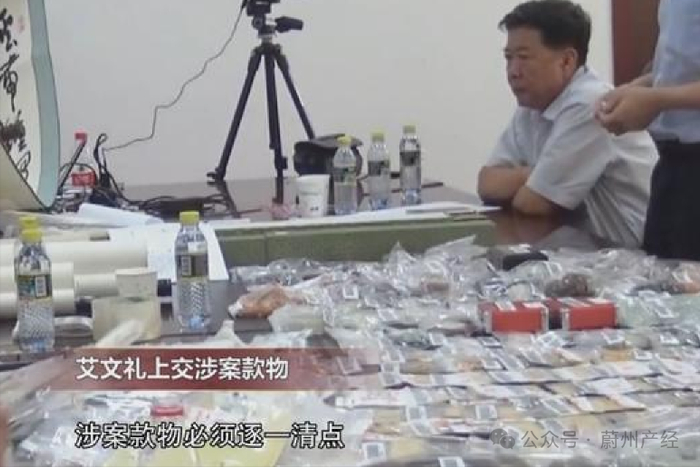 图|艾文礼自首时携带的财物（视频资料）