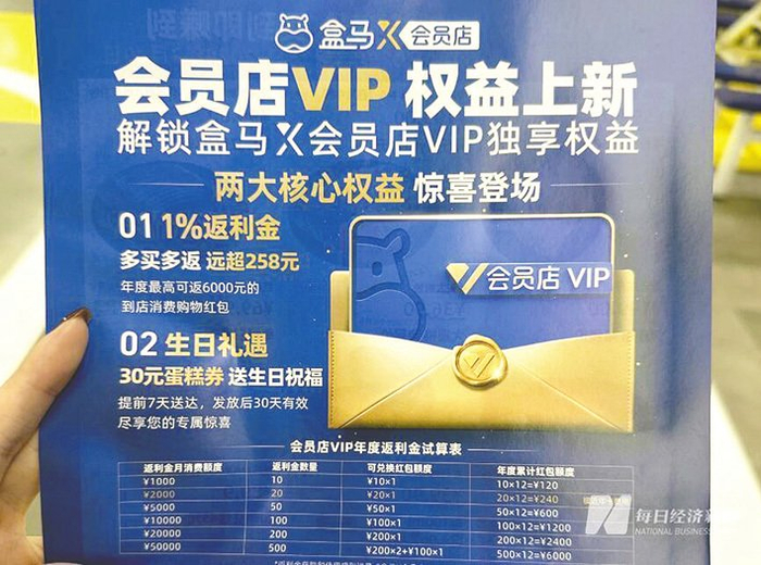 2024年1月，盒马X会员店（七宝店）所发宣传资料。 每经记者 陈婷 摄