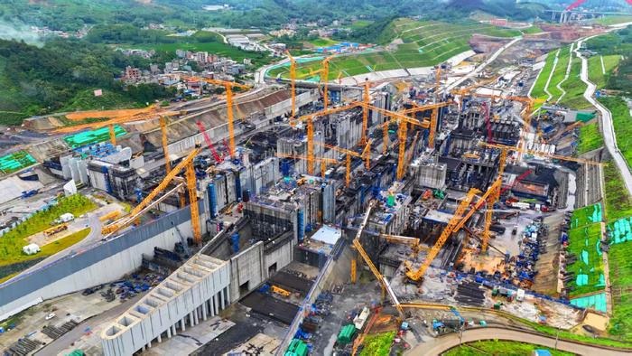 平陆运河马道枢纽建设现场（重庆《当代党员》记者  李云霄  摄）