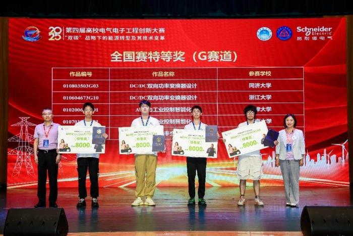 施耐德电气Go Green电力电子创赢赛道获奖队伍领奖
