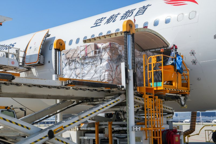 青岛胶东国际机场国际货运。（青岛胶东国际机场供图）