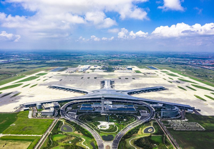 青岛胶东国际机场俯瞰图。（青岛胶东国际机场供图）