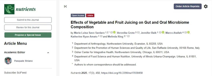 西北大学的研究人员发表在《营养学》期刊上的文章