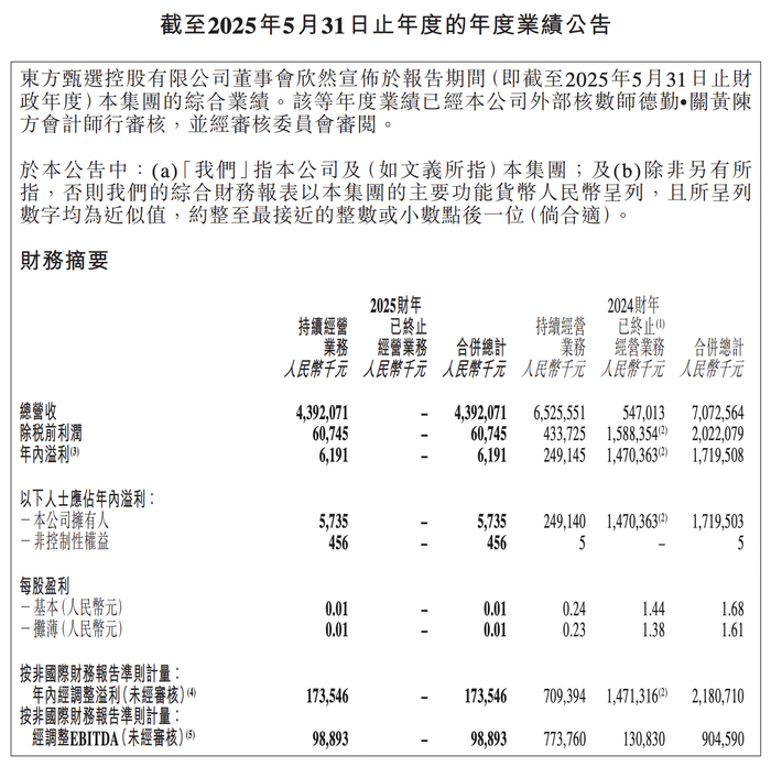 图片来源：东方甄选财报