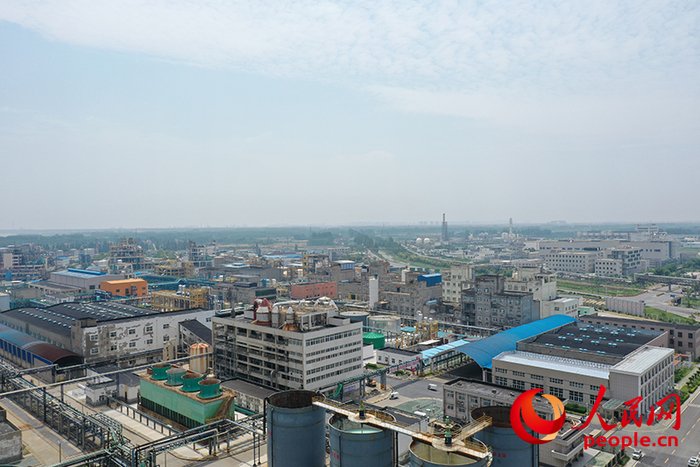 江漢鹽化工業(yè)園內(nèi)縱橫交錯的管道。人民網(wǎng)記者 王曉嘯攝