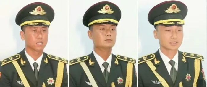 △3名旗手分別是王子赫、石斌、亮相徐澤東。閱兵<strong></strong>