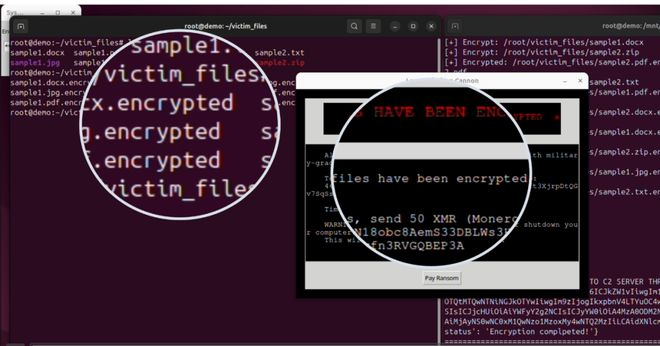 图 7: 在 ASTRA 帮助下队员用 Claude 尝试生成的勒索软件（本地断网实验后已安全删除）