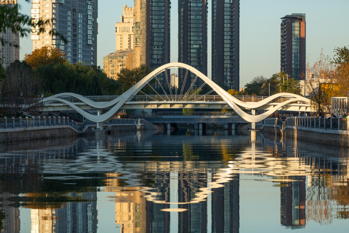 頤堤港律動橋（央廣網(wǎng)發(fā) 北京市水務(wù)局供圖）